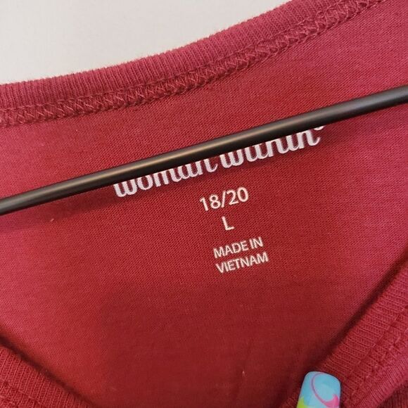 Woman Within Women's Plus Size 18/20 Maroon Long Sleeve Shirt - Picture 7 of 7